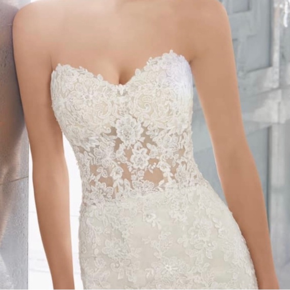 Mori Lee by Madeline Gardner Marni Ivory Lace Wedding Gown - Picture 3 of 14
